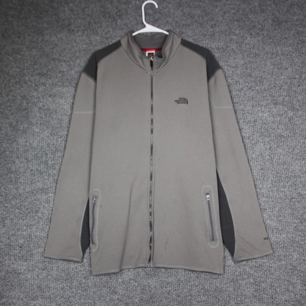 The North Face TKA Stealth Mens XXL Full Zip Fleece Jacket Gray Dark Gray